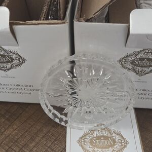 Set Of 7 Shannon Crystal Freedom Collection Coasters By Godinger